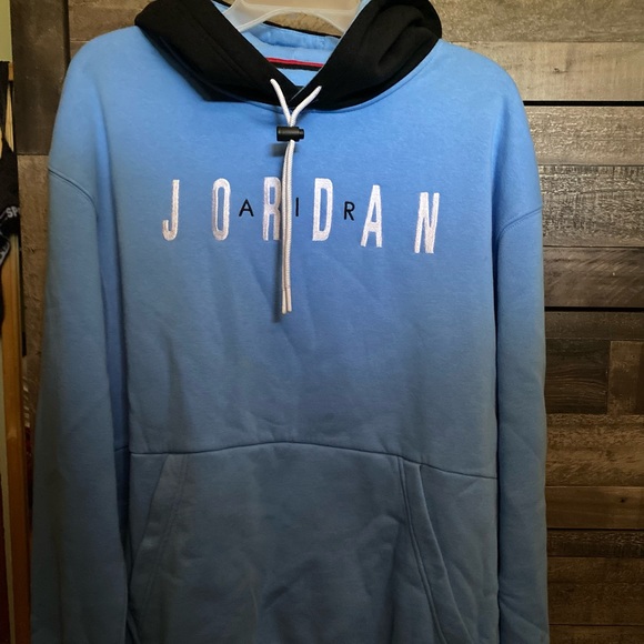 Large Baby Blue and Black Jordan Hoodie - Picture 2 of 3